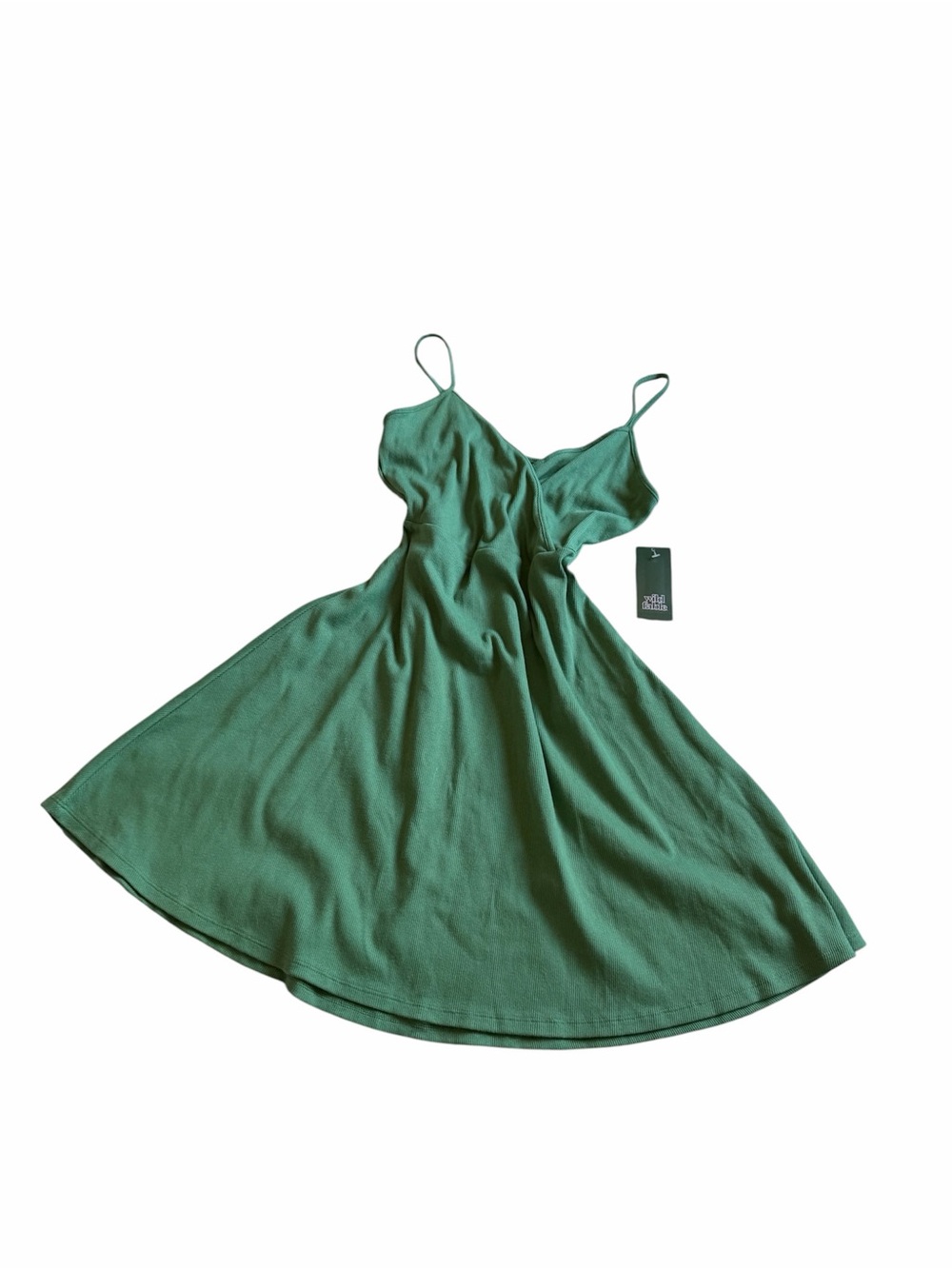 wild fable Green Spaghetti-Strap Wrap Dress